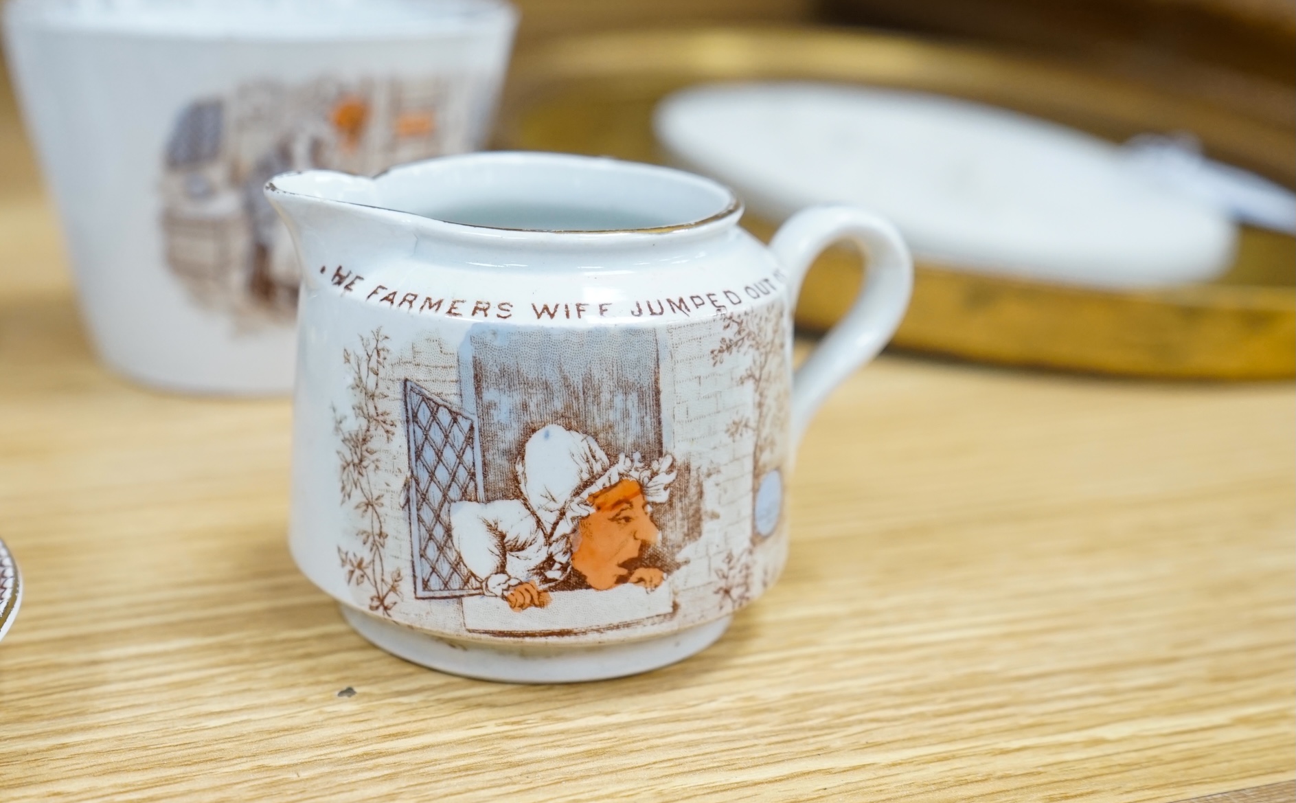 A Late 19th Century Whittaker & Co ‘Nursery Rhymes’ fifteen piece miniature tea service, Hanley, circa 1888. Condition - good